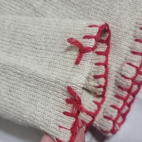 MARISA Christina Button Front Amish American Cross Stitch Cardigan size Medium - Picture 3 of 10